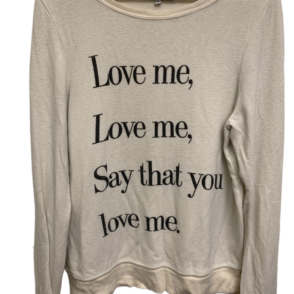 Wildfox Lovefool “Love Me Love Me” Graphic Pullover Sweatshirt Small - Picture 3 of 8